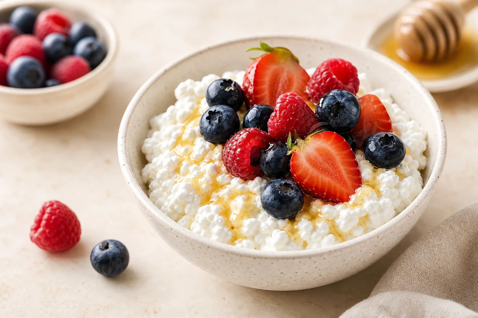 Cottage cheese with berries