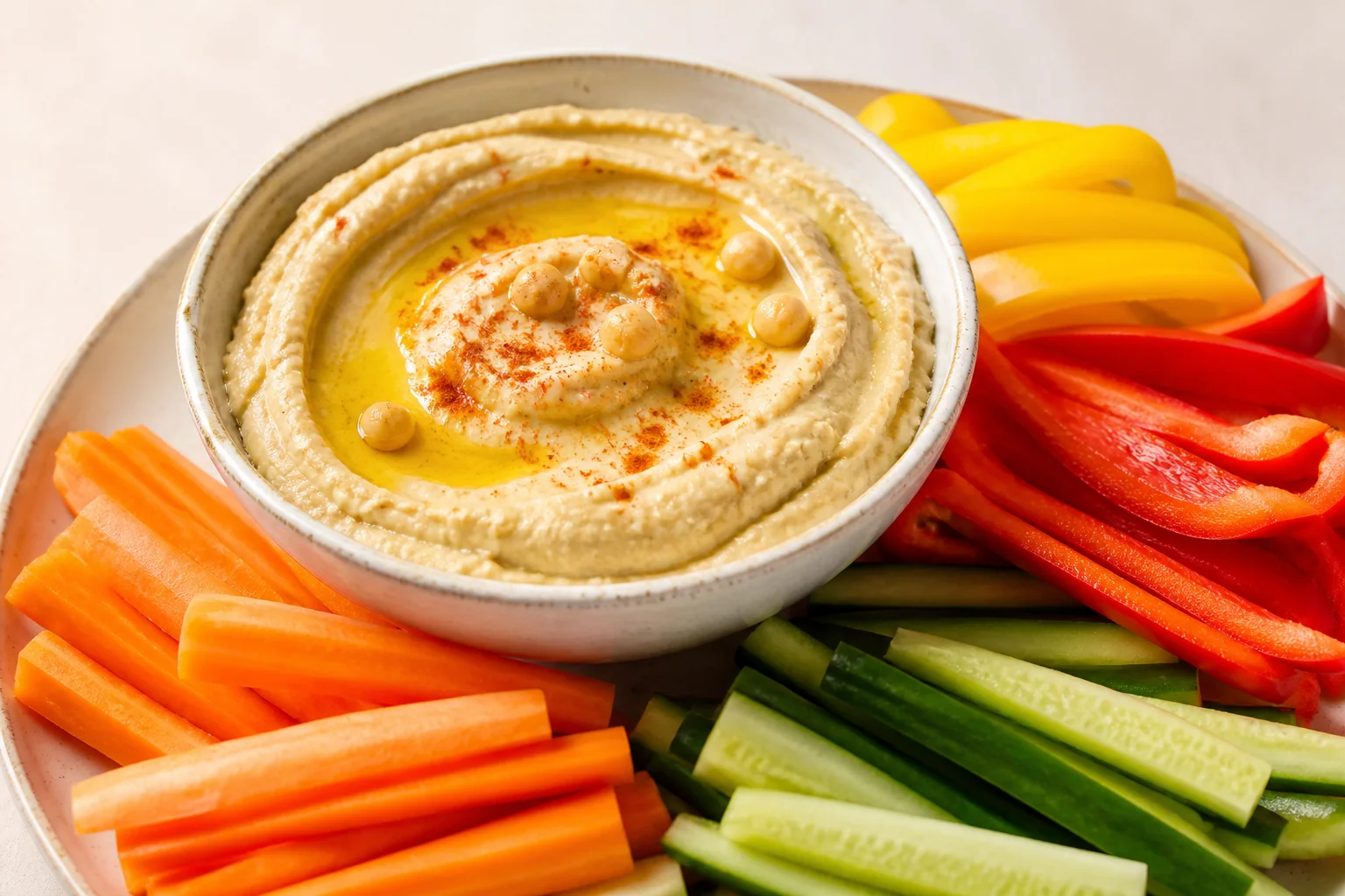 Hummus with vegetable sticks