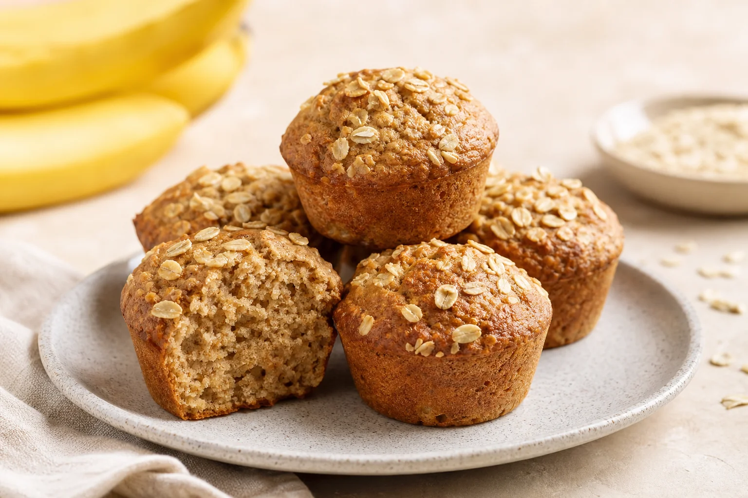 Oat and banana protein muffins