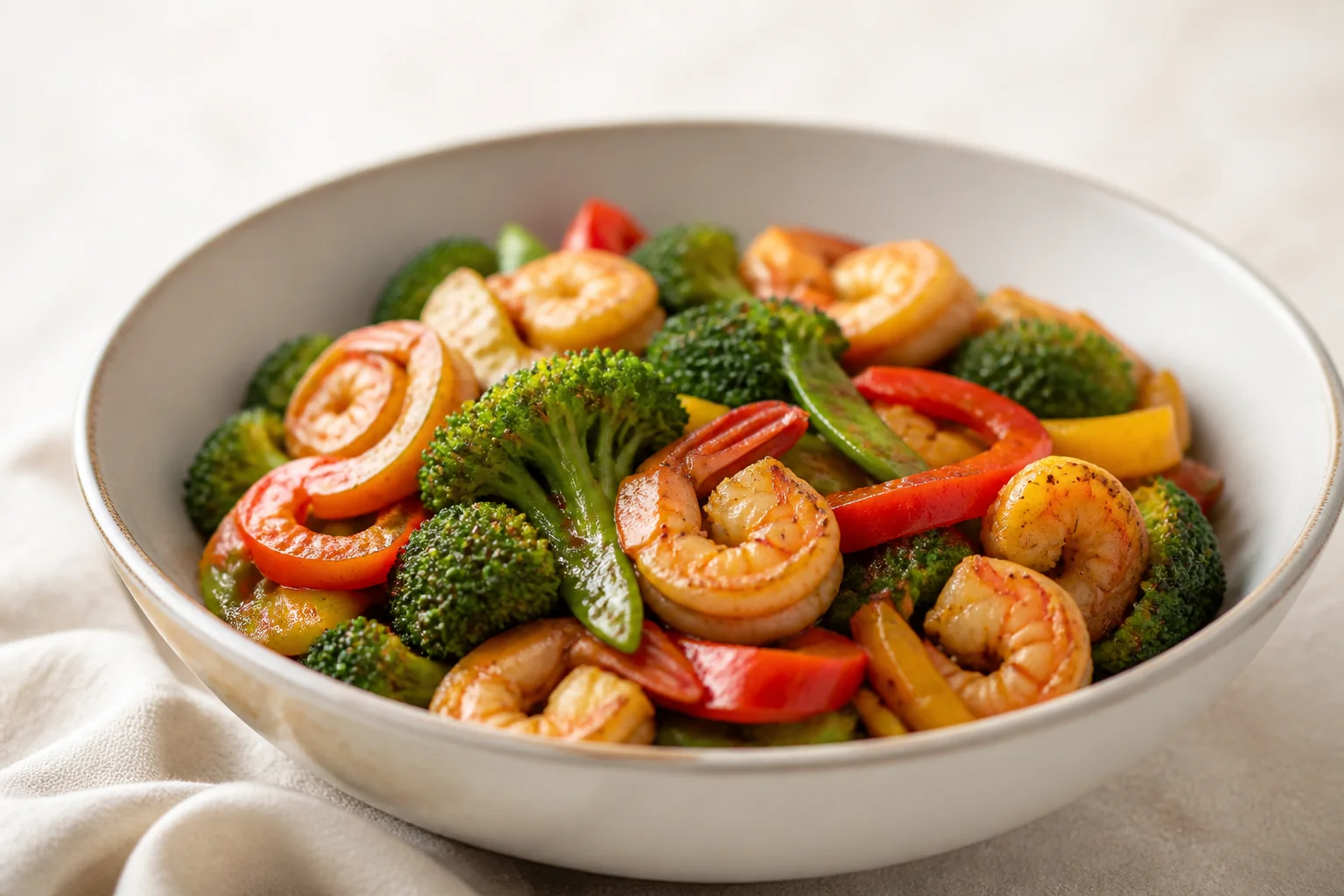 Shrimp and vegetable wok