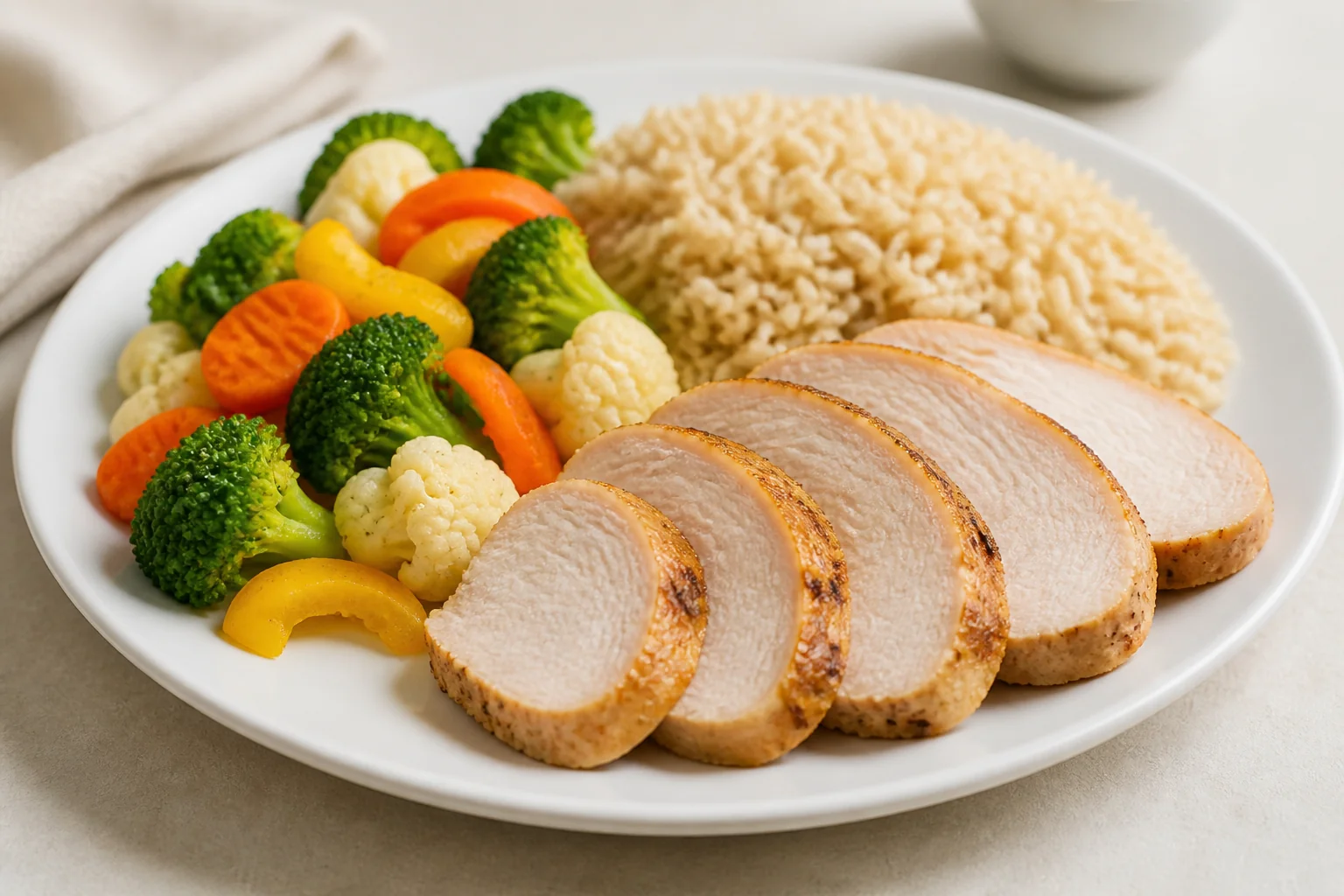 Turkey with rice and vegetables