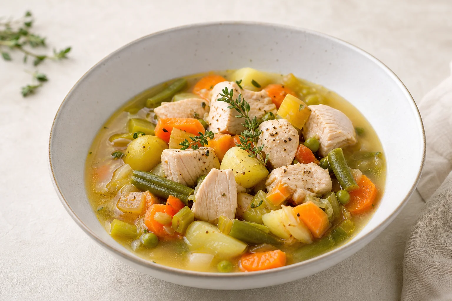 Stewed vegetables with turkey