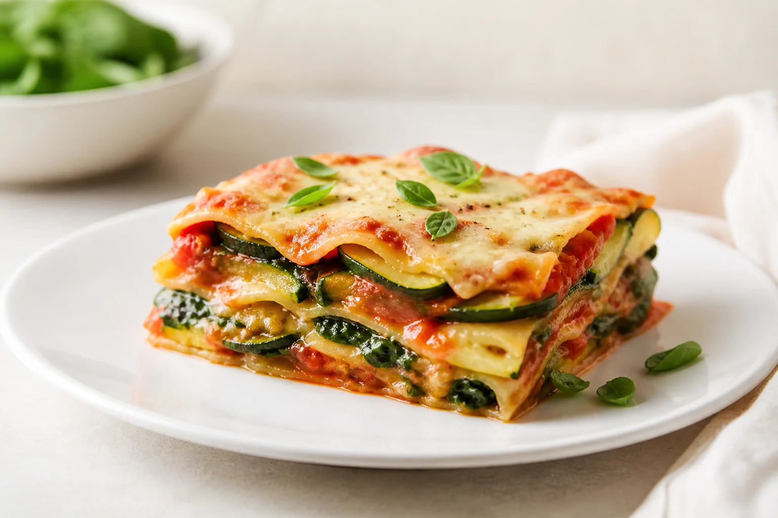 Lighter vegetable lasagna